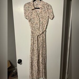 H&M Women’s Pale Pink Floral Dress Size XS